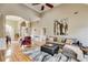 Open-concept living area with hardwood floors, high ceilings and stylish decor at 1409 Northgate Dr, Villa Rica, GA 30180