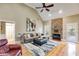 Spacious living room with hardwood floors, stone fireplace and neutral tones at 1409 Northgate Dr, Villa Rica, GA 30180