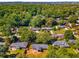 Aerial view of a residential neighborhood with tree-lined streets and well-maintained homes with lush, green lawns at 3113 Octavia Pl, Atlanta, GA 30340