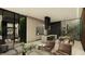 Modern living room features an open concept design with high ceilings, hardwood floors, and natural light at 2413 Spalding Dr, Atlanta, GA 30350