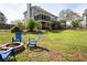 Backyard features a fire pit with Adirondack chairs, perfect for outdoor entertaining at 3174 Country Club Nw Ct, Kennesaw, GA 30144