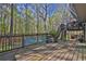 Spacious deck overlooking an in-ground pool and a wooded backyard at 2806 Peachtree Walk, Duluth, GA 30096