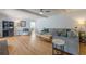 Spacious living room features hardwood floors, recessed lighting, and comfortable seating at 5215 Silver Creek Dr, Lilburn, GA 30047