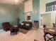 Inviting living room featuring tall ceilings, a loft and comfortable seating arrangement at 2220 Wellington Cir, Lithonia, GA 30058