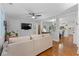 Spacious living room with hardwood floors and a view into the kitchen and dining area at 1963 Main Nw St, Atlanta, GA 30318