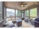 Relaxing screened-in porch with ceiling fan and comfortable seating at 5081 Stone Moss Way, Hoschton, GA 30548