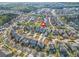 Expansive aerial view showing the neighborhood, landscaping, and nearby amenities at 9893 Colchester St, Douglasville, GA 30135