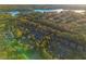 Aerial shot showcasing a residential neighborhood surrounded by lush greenery and a lake at 425 Prestwick Ct, Alpharetta, GA 30005