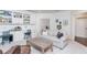 Bright living room with built-in shelving and cabinets, a plush sofa, and a center table at 425 Prestwick Ct, Alpharetta, GA 30005