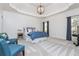 Spacious main bedroom features tray ceiling, neutral carpet, and large windows at 425 Prestwick Ct, Alpharetta, GA 30005