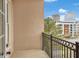 Cozy outdoor balcony offers a view of the city skyline and surrounding urban landscape at 3635 E Paces Ne Cir # 1308, Atlanta, GA 30326