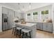 Modern kitchen with gray cabinets, stainless steel appliances, and a center island with seating at 1770 Beckham Ne Pl # 47, Atlanta, GA 30324