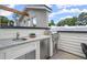 Outdoor kitchen includes granite countertop, built-in grill, refrigerator and white cabinetry at 1770 Beckham Ne Pl # 47, Atlanta, GA 30324