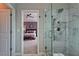 Contemporary bathroom with a clear glass shower and access to the Primary bedroom at 1867 Sterling Chase, Buford, GA 30518