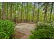 Fenced basketball court nestled in a private, wooded backyard with mature landscaping at 3646 Sope Creek Farm Se, Marietta, GA 30067