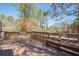Spacious wooden deck with built-in bench seating, perfect for outdoor entertaining at 524 S Holly Springs Rd, Woodstock, GA 30188