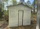 Rustic shed in a lush backyard setting, perfect for storage or a hobby space with wooded surroundings at 524 S Holly Springs Rd, Woodstock, GA 30188