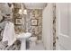 Charming bathroom with vintage-inspired fixtures and unique wallpaper at 4000 N Stratford Ne Rd, Atlanta, GA 30342