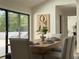 Sunlit dining room with a wood table, modern chairs, and views of the backyard at 541 Earlvine Nw Way, Kennesaw, GA 30152