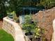 Well-tended garden area with plants in containers, supported by stone walls at 139 Stargaze Rdg, Canton, GA 30114