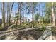 A wooded backyard with stone pavers that cut through the mulch and trees at 1665 Millhouse Lndg, Marietta, GA 30066