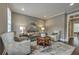 This home features a cozy living room with beautiful neutral decor, elegant seating, and recessed lighting at 1956 Grace Arbor Ne Ct, Atlanta, GA 30329