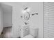 Modern bathroom featuring a stylish vanity and sleek, black fixtures at 799 Kennesaw Dr, Forest Park, GA 30297