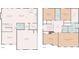Detailed floor plan showcasing the layout of both floors of this home with dimensions of each room at 121 Shoals Bridge Rd, Acworth, GA 30102