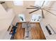 Birds eye view of open concept living room with modern ceiling fan and hardwood floors at 2626 Peachtree Nw Rd # 412, Atlanta, GA 30305