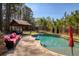 Backyard features a sparkling in-ground pool, and outdoor seating at 5960 Sarah Orr Ln, Cumming, GA 30040