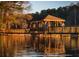 Waterfront gazebo and pier reflecting on the calm water at 250 Martin Ridge Ct, Roswell, GA 30076