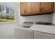 Bright laundry room with new washer and dryer, and a view at 250 Martin Ridge Ct, Roswell, GA 30076
