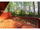 Wooden back deck with views of surrounding trees and backyard at 1248 Falling Water Se Dr, Smyrna, GA 30080