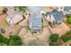 Aerial view of the home showcasing backyard, deck, screened porch, landscaping and neighborhood at 6675 Flagstone Ct, Cumming, GA 30028