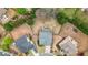 Bird's-eye view of the home, showcasing the backyard and surrounding neighborhood at 6675 Flagstone Ct, Cumming, GA 30028