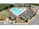 Community pool with splash pad, lounge chairs, clubhouse, and seating; perfect for a day of fun in the sun at 6675 Flagstone Ct, Cumming, GA 30028