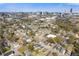 Aerial view of the neighborhood with the city skyline in the distance and a detailed view of the property at 459 James P Brawley Nw Dr, Atlanta, GA 30318