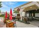 Charming outdoor seating area with overhead lighting at The Third Door restaurant at 591 Briarmeade Sw Dr, Marietta, GA 30064