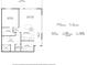 Floor plan showcases a one-bedroom unit with a living area, kitchen, bathroom, and storage, totaling 1,215 sqft at 400 Village Ne Pkwy # 203, Atlanta, GA 30306
