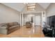 Spacious living area with hardwood floors, columns, and second-story view at 4093 Tritt Homestead Dr, Marietta, GA 30062