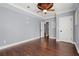 Bedroom showcasing hardwood floors, crown molding, recessed lighting and a ceiling fan at 2875 Waterstone Dr, Cumming, GA 30041