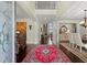 Grand foyer featuring hardwood floors, soaring ceilings, and elegant architectural details at 2875 Waterstone Dr, Cumming, GA 30041