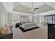 Spacious main bedroom with a tray ceiling, neutral tones, and comfortable seating area at 3509 Ivy Manor Se Rd, Smyrna, GA 30080