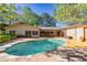 Exterior of pool area with surrounding patio, backyard and house at 2701 East Mill Sw Way, Conyers, GA 30094