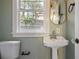 Charming bathroom featuring pedestal sink, vintage fixtures, and a window at 1794 Charline Ne Ave, Atlanta, GA 30306