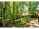 This is a great view of the lush backyard of this property backing up to mature woods at 3225 Warren Creek Sw Dr, Hiram, GA 30141