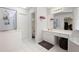 Bright bathroom with a shower, toilet room and vanity at 3225 Warren Creek Sw Dr, Hiram, GA 30141