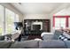 Cozy living room with comfortable seating and built in shelving for entertainment at 3225 Warren Creek Sw Dr, Hiram, GA 30141
