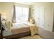 Cozy bedroom featuring a comfortable bed with yellow decorative pillows and throw blanket, along with a comfortable sitting chair at 4125 Hidden River Dr, Cumming, GA 30028
