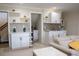 Cozy living space with modern serving area featuring updated backsplash and lighting at 4125 Hidden River Dr, Cumming, GA 30028